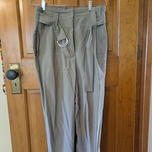 Zara Women's Khaki Belted Trousers